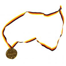 Kunststoff Medaille Gold Band in Deutschland-Farben, 4 cm