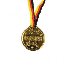 Kunststoff Medaille Gold Band in Deutschland-Farben, 4 cm