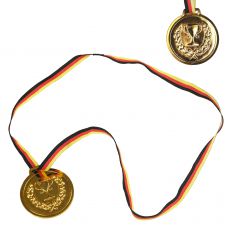 Kunststoff Medaille Gold Pokal Band in Deutschland-Farben, 6 cm