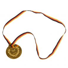 Kunststoff Medaille Gold Pokal Band in Deutschland-Farben, 6 cm